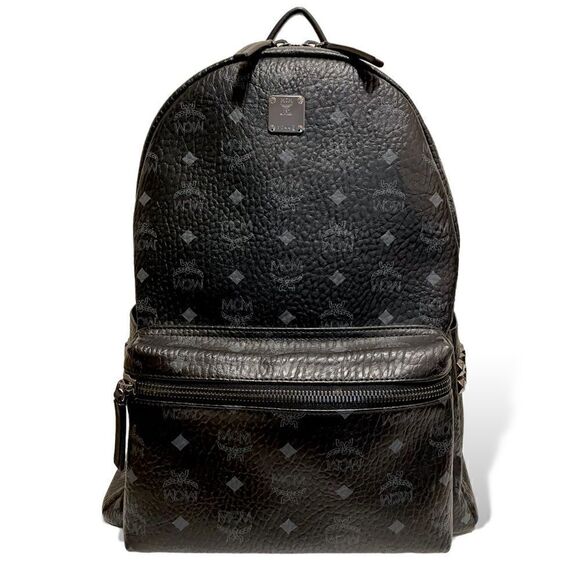 MCM Blk/Gry Monogram Stark Side Studs Backpack in Visetos |Size: 42.5cm| - Picture 1 of 16